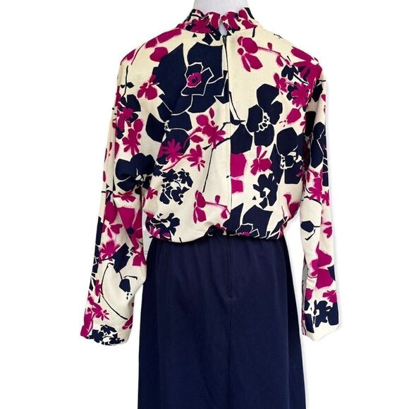 Vintage 60’s/70’s Floral High Neck Maxi Dress with Dolman sleeves L - Picture 3 of 13